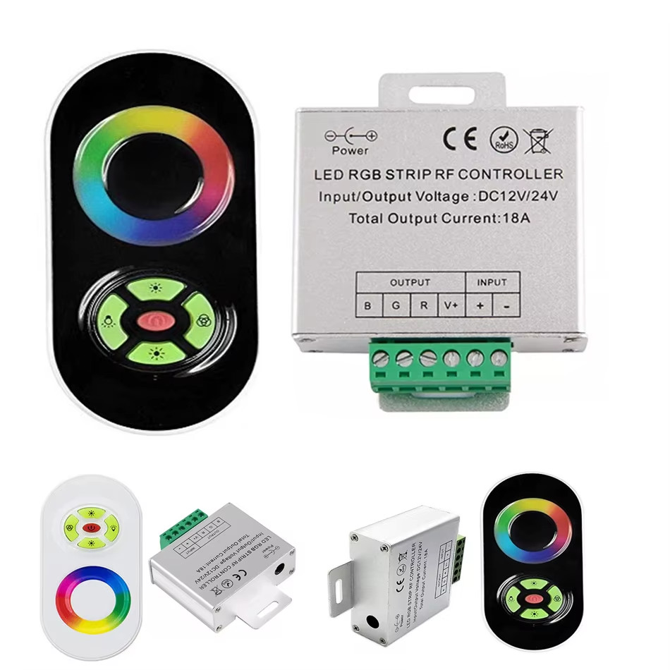 LED RGB Strip Controller 18A DC12V 24V RF Wireless Touch Remote Control Dimmer