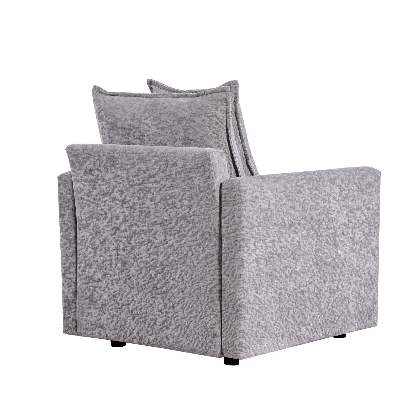 Chenille Fabric Comfy Deep Single Seat Sofa Upholstered Reading Armchair