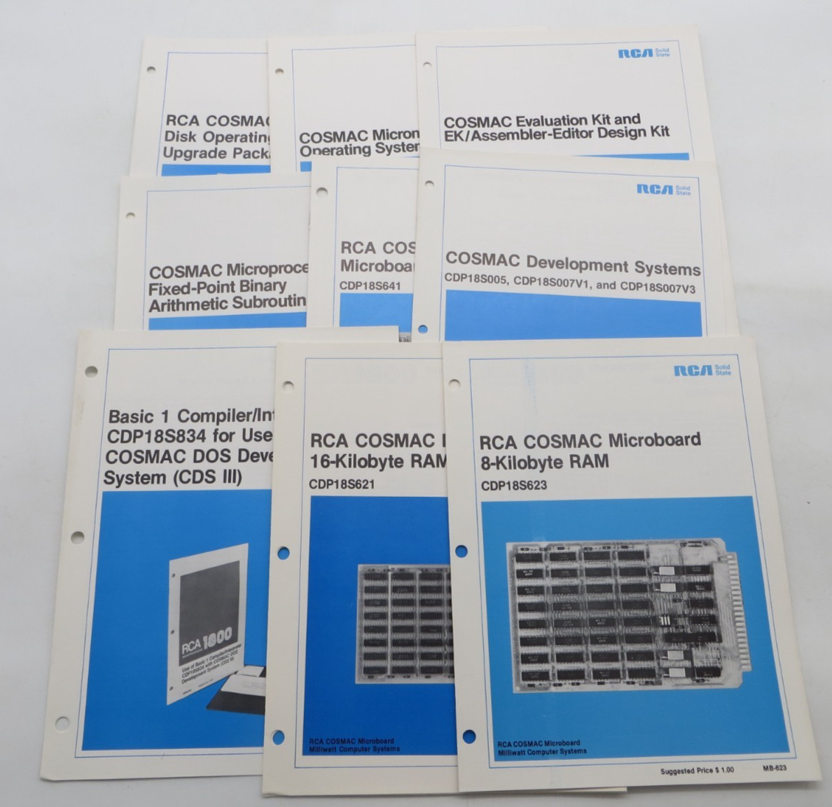 1979 RCA COSMAC Microprocessor Micromonitor Microboard lot of 9 vtg tech sheets