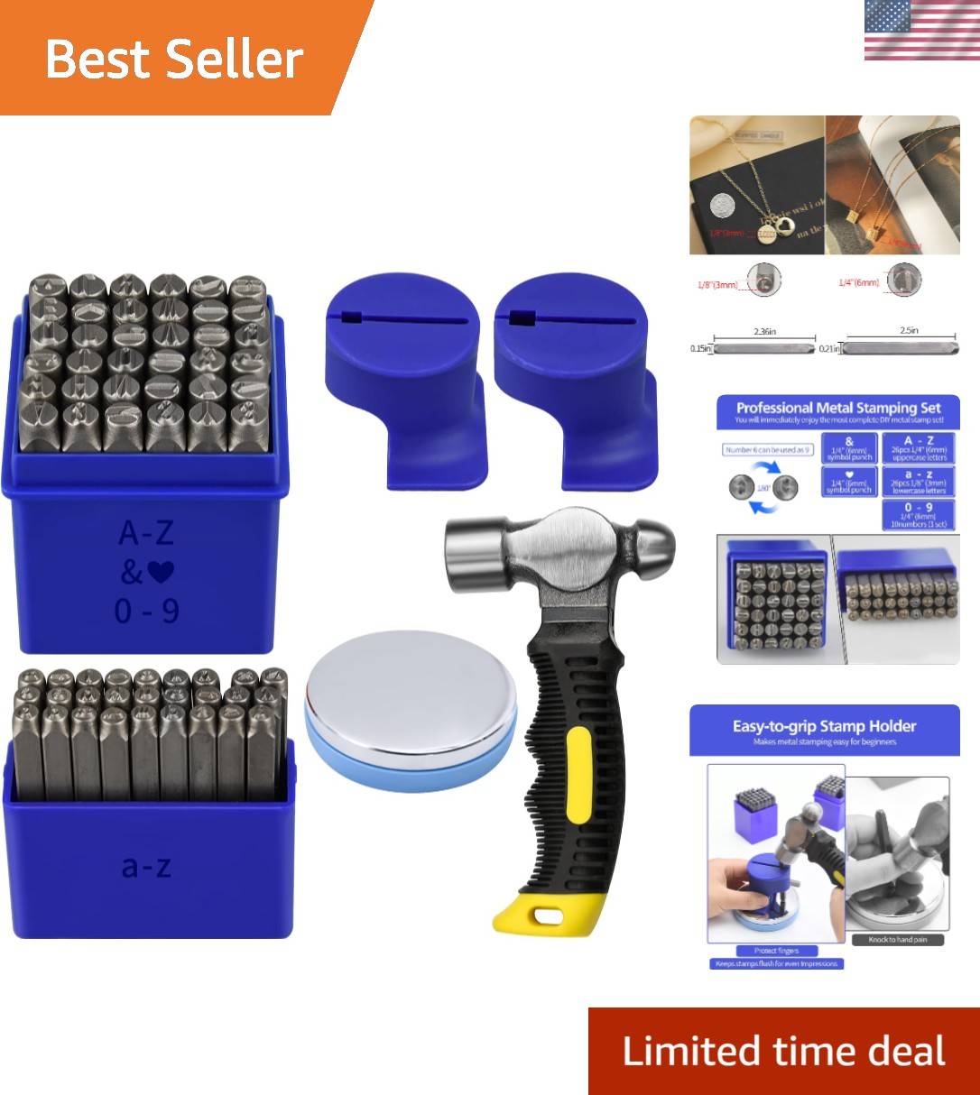 DIY Metal Stamping Kit for Crafting - 6mm & 3mm Fonts for Personalized Jewelry