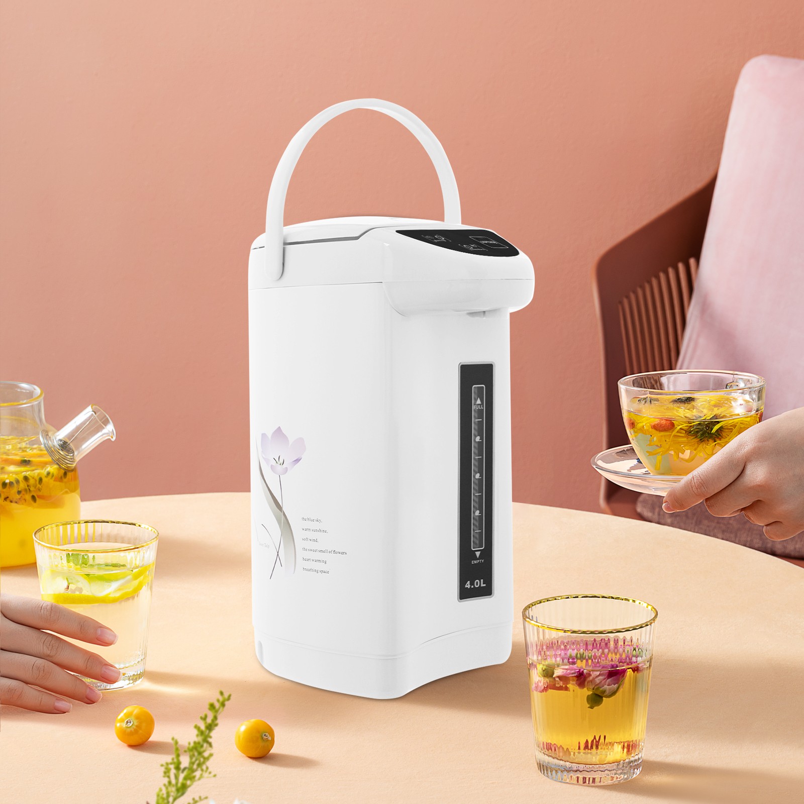 3 Mode Hot Water Dispenser 4L 304SS Electric Water Boiler Thermal Pot w/ Night