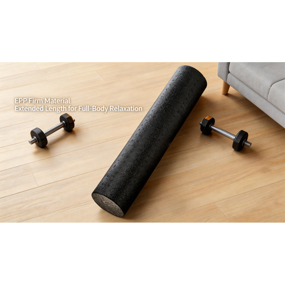 60cm High Density Black EPP Foam Roller Solid Yoga Fitness Massage Roller