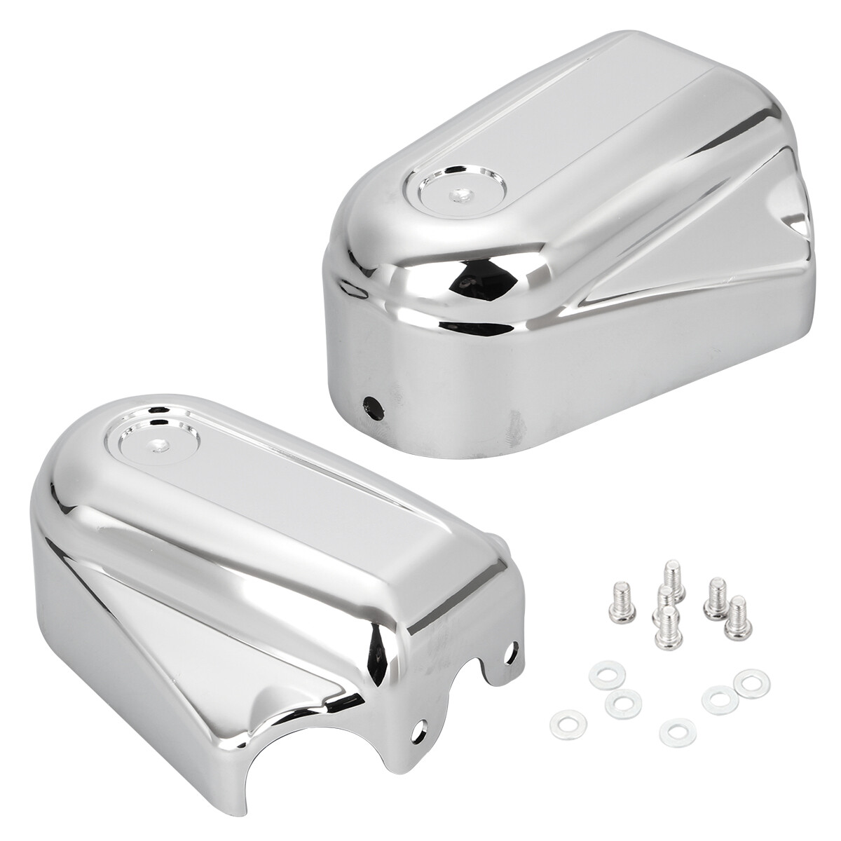 Pair Rear Axle Covers Swingarm Cap Chrome Bar Shield for Harley Softail 2008-19