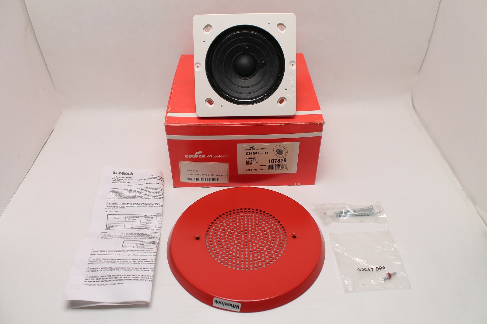 COOPER WHEELOCK CH90-24-R CHIME 24VDC CEILING RED