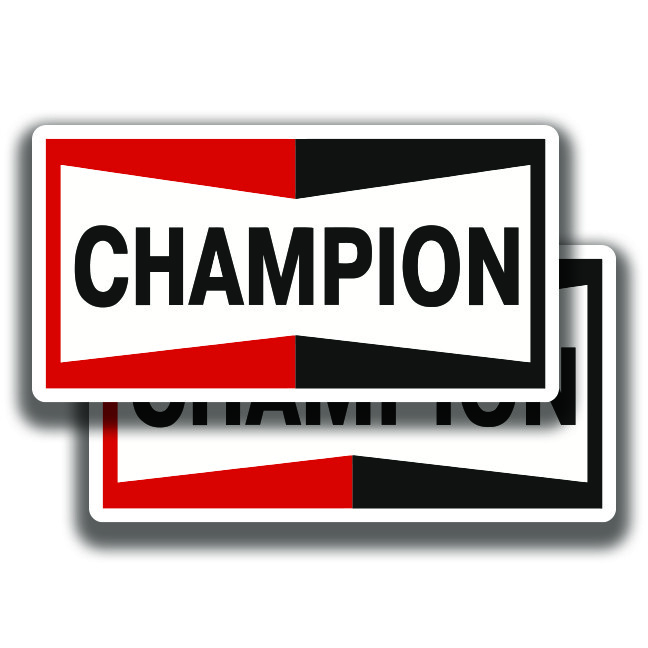 CAMPION SPARK PLUGS DECALs 2 Stickers Bogo Antique Car Window Bumper
