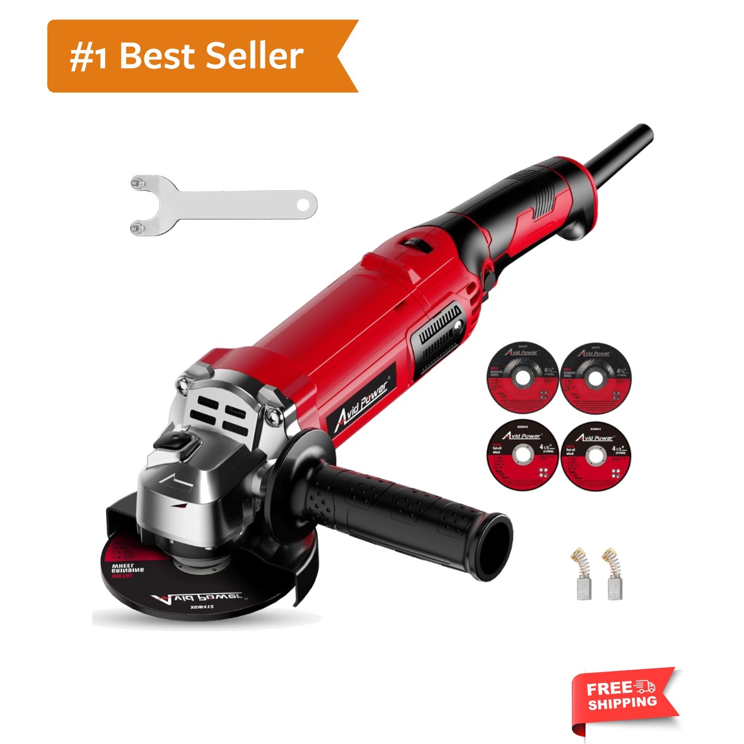 Angle Grinder 4-1/2 Inch 8.0 Amp 1000W Electric Grinder Tool 7-Variable-Speed...