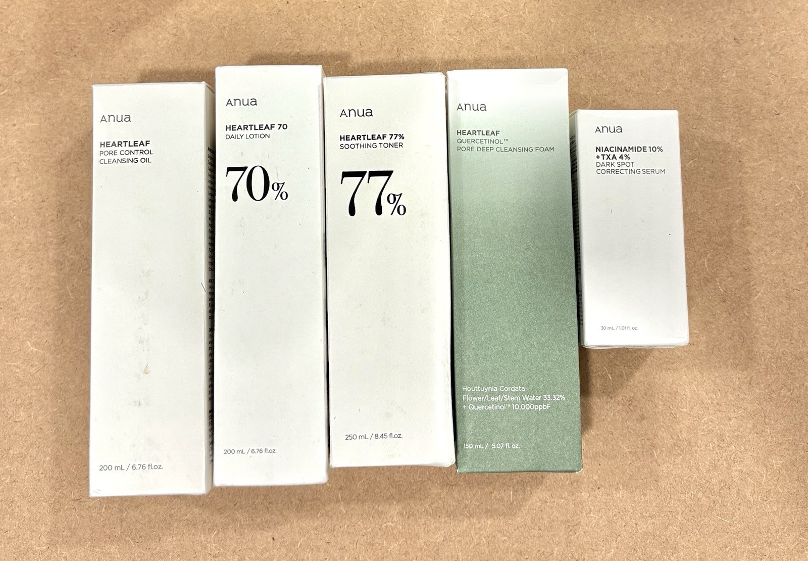 Set Of 5 Anua Niacinamide 10% TXA 4% Serum Heartleaf Toner Lotion Cleansing oil