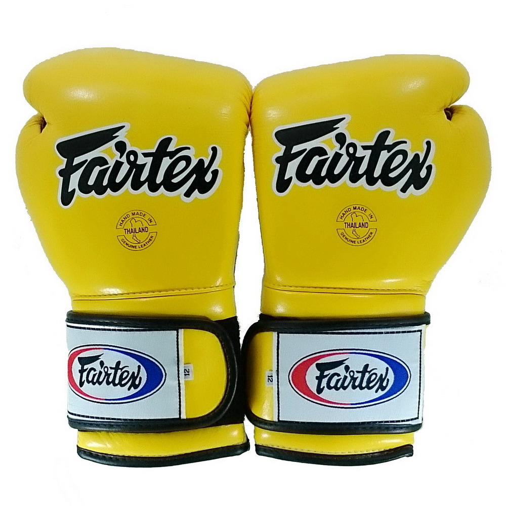 FAIRTEX MUAY THAI KICK BOXING MMA GLOVES BGV9 YELLOW PRO TRAINING MEXICAN STYLE