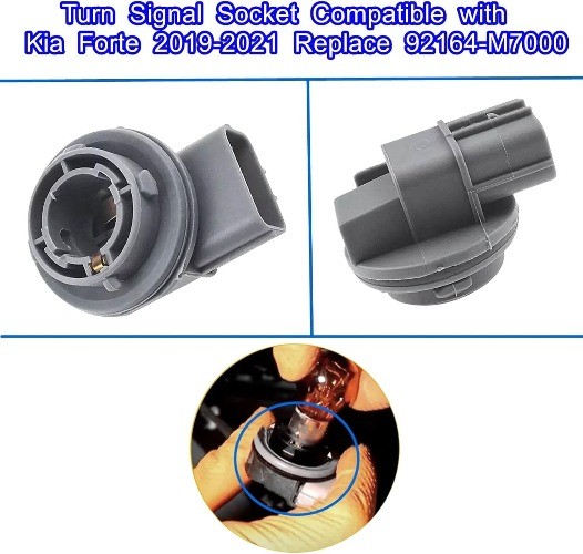 Turn Signal Socket, Fit for Forte 2019 2020 2021, Car Light Bulb Socket Replace