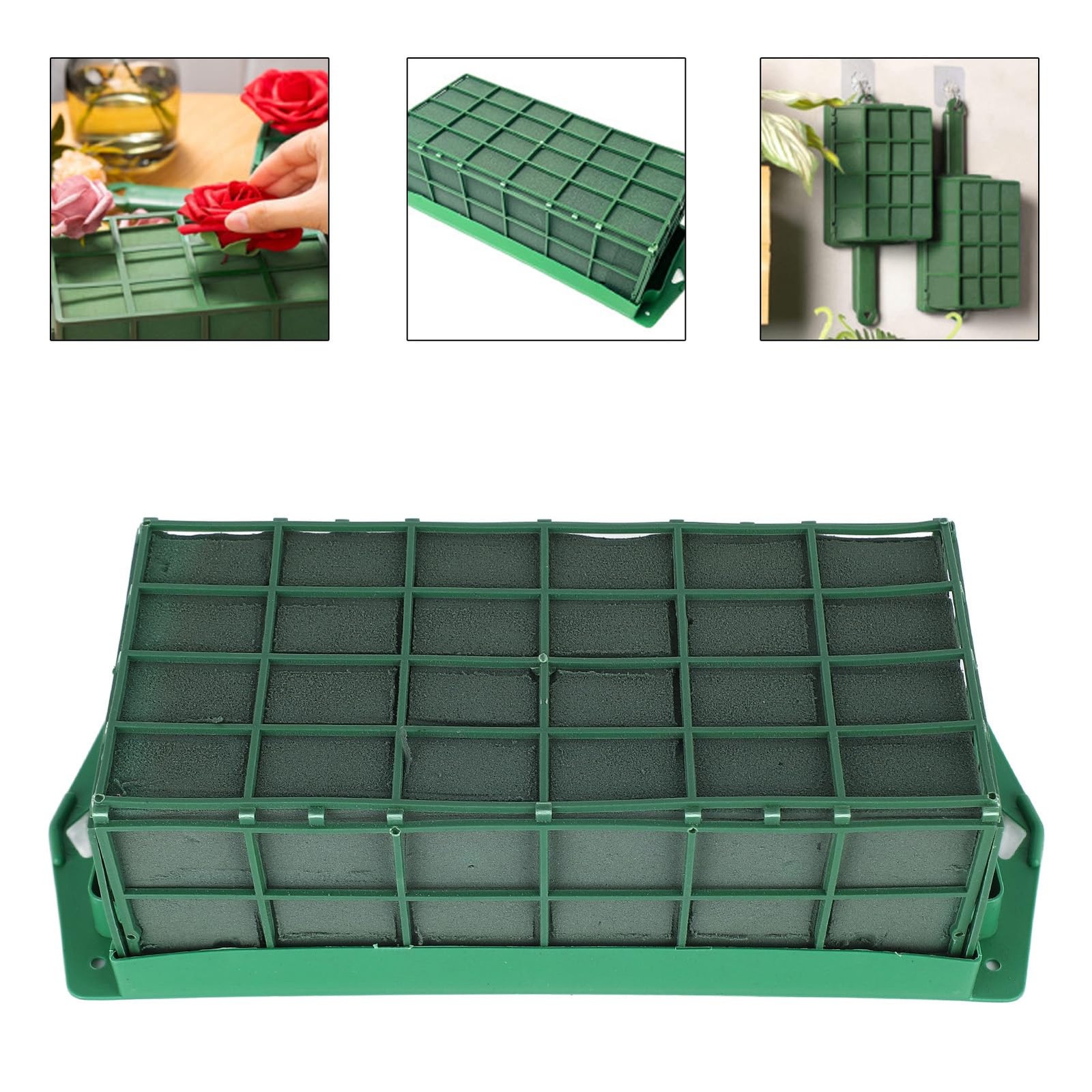 Rectangular Floral Foam Cage with Replaceable Foam for Fresh Artificial Flowers