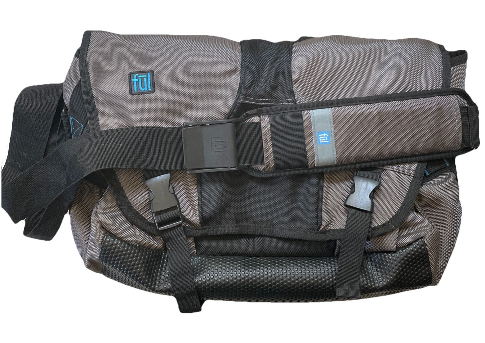 Ful Messenger Bag Approx. 19x13 with Strap Gray/Black