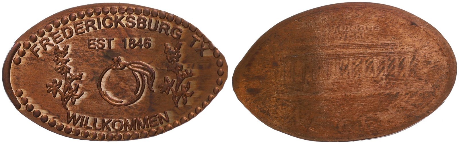 Medal Elongated Coin - USA Fredericksburg Est 1846 Willkommen