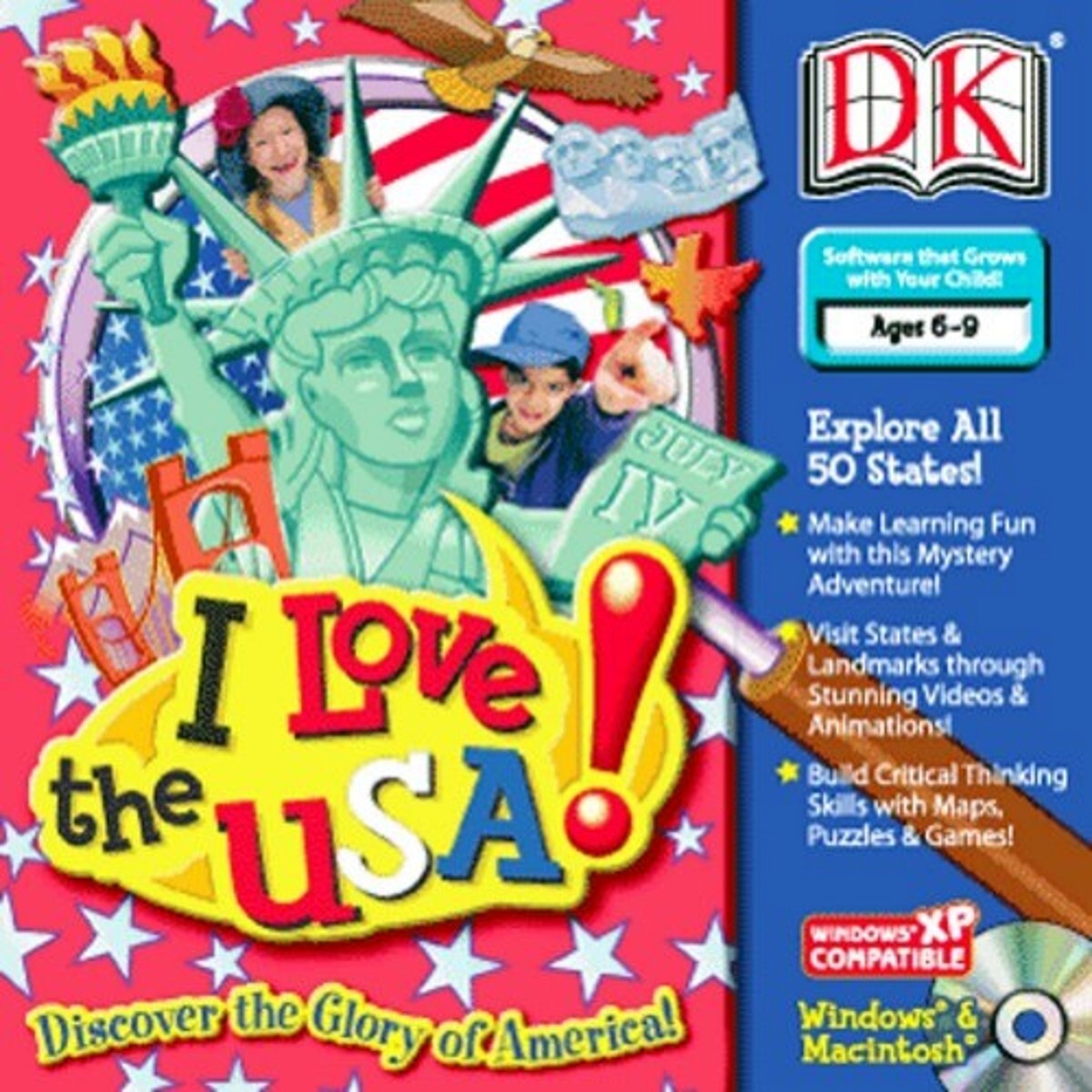 DK Dorling Kindersley I Love the USA Ages 6-9 PC Software Sealed New