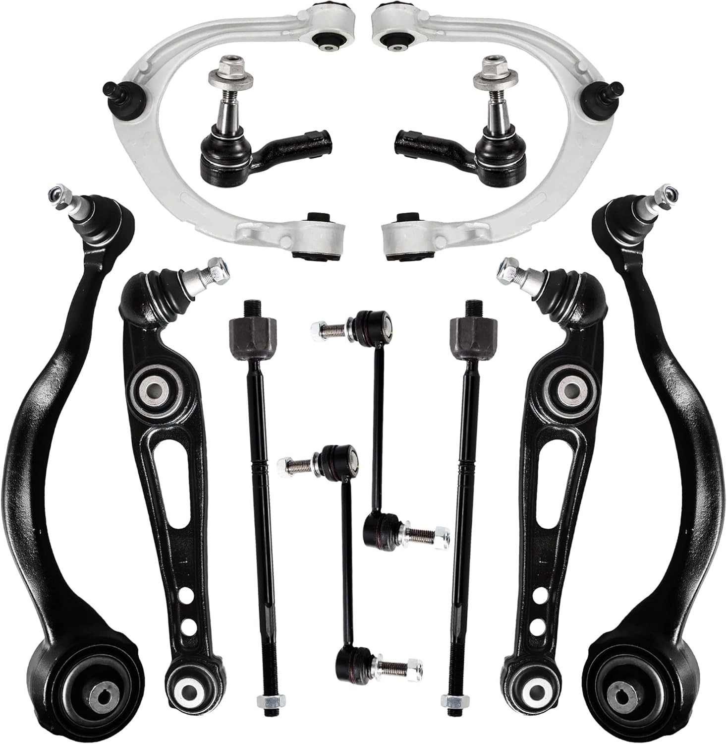 Front Upper and Lower Control Arm Kit Compatible with 2013-2018 Land Rover Range