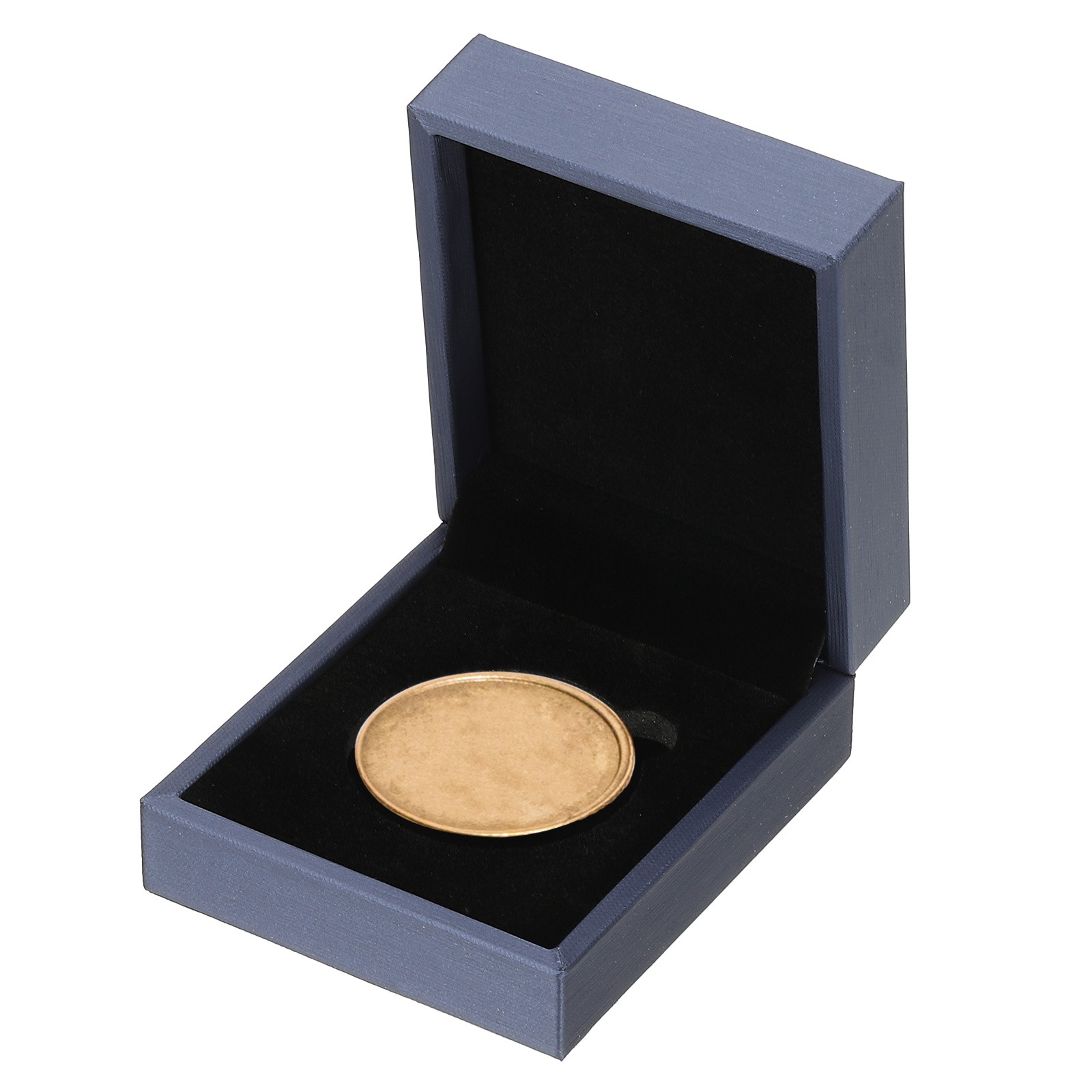 Coin box, coin display square fits 45mm, blue