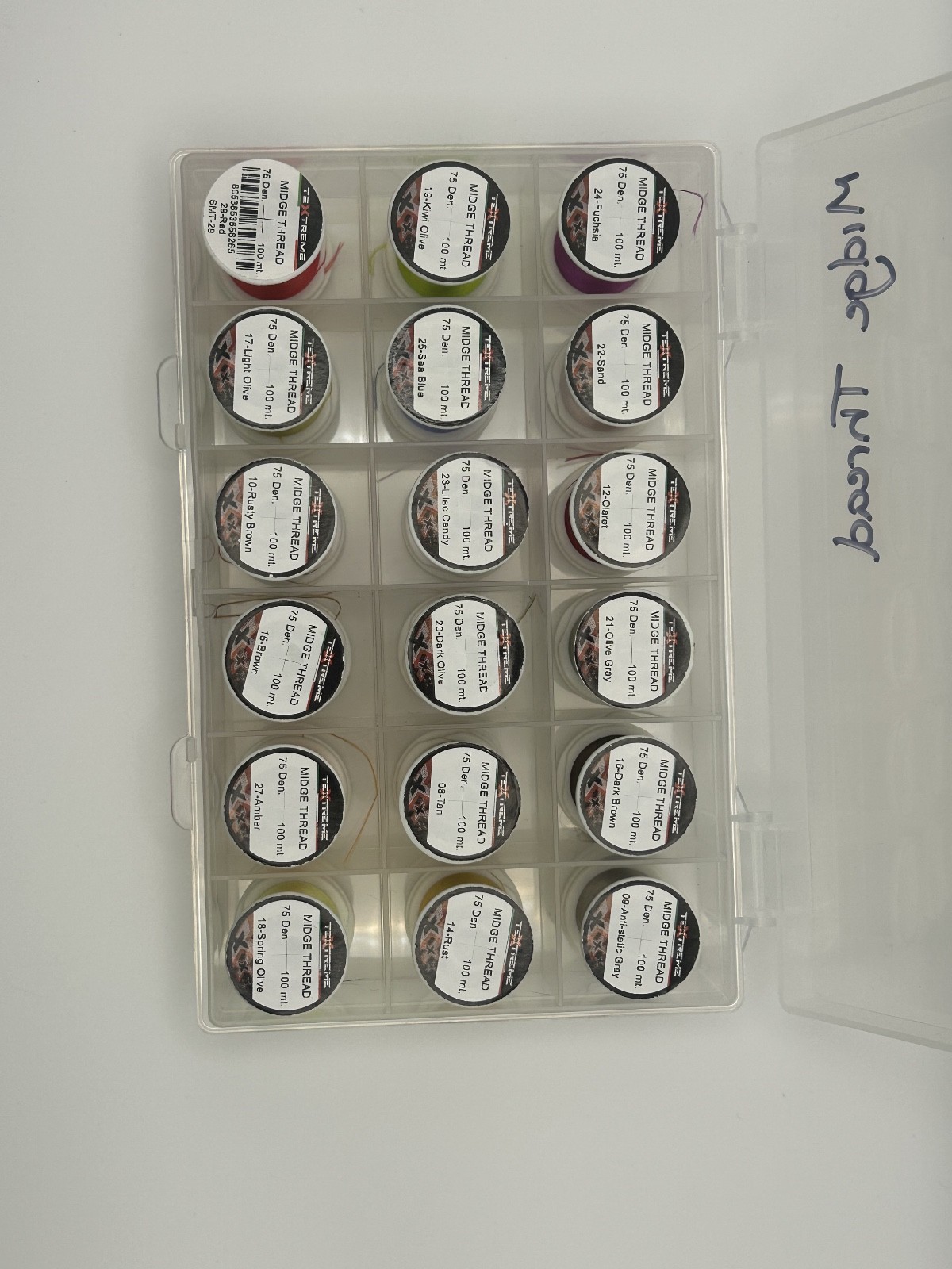 Textreme Midge Thread 18 Spools In Various Colours In Box
