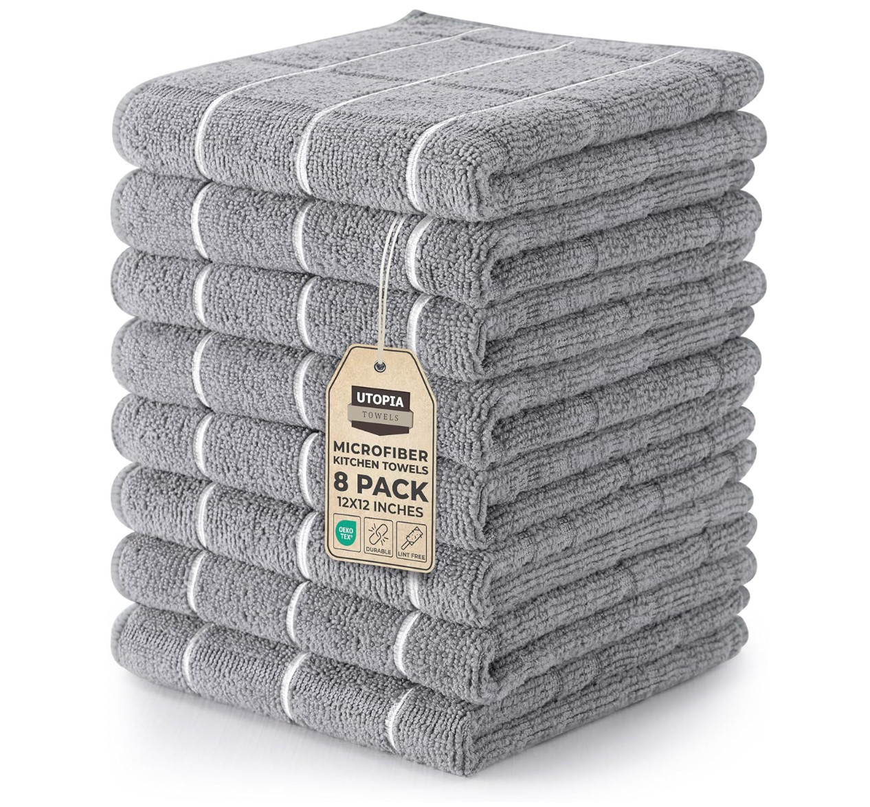 Utopia Towels 8 Pack Kitchen Towels Set, 12x12 Inches. Highly Absorbent !!!