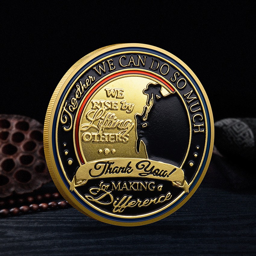 10PCS Thank You For Making A Difference Gold Plated Commemorative Challenge Coin