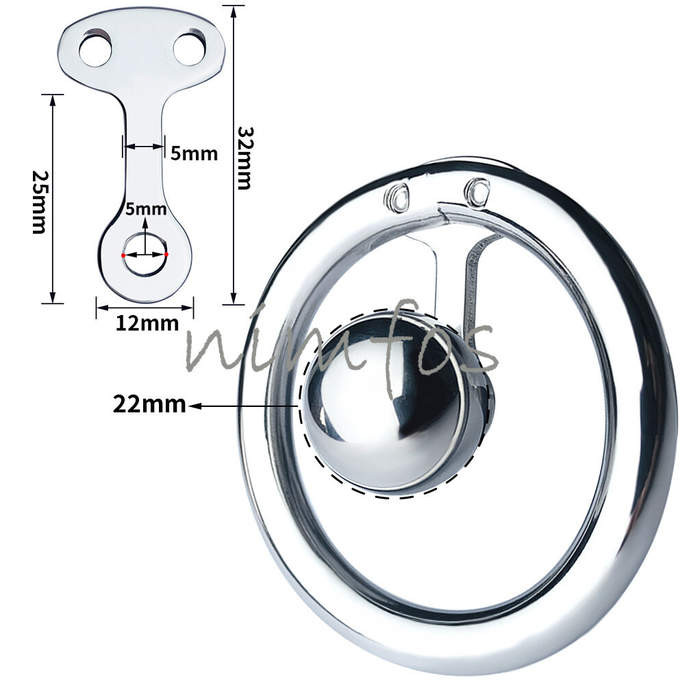 New Solid Steel Ball Inverted Cage with Removable 12mm Male Chastity Device
