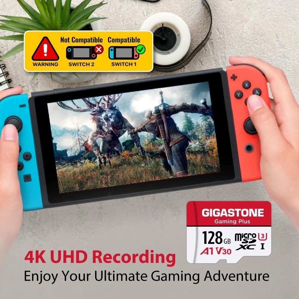 [Gigastone] 128GB Micro SD Card, Gaming Plus, Plus 1-Pack