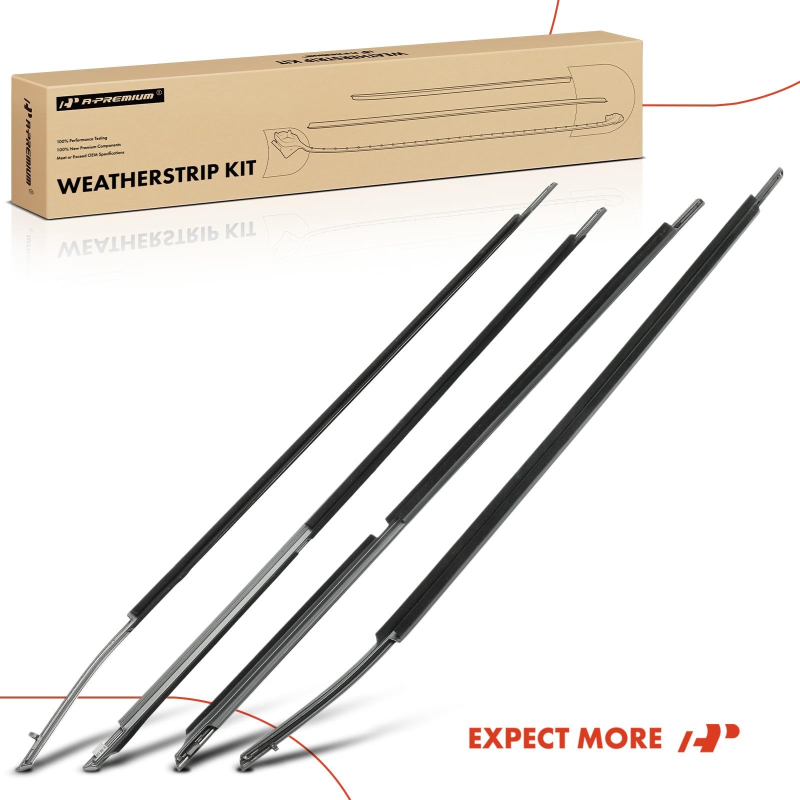 4PC Window Molding Trim Kit for Camry 2012-2014 7571006130