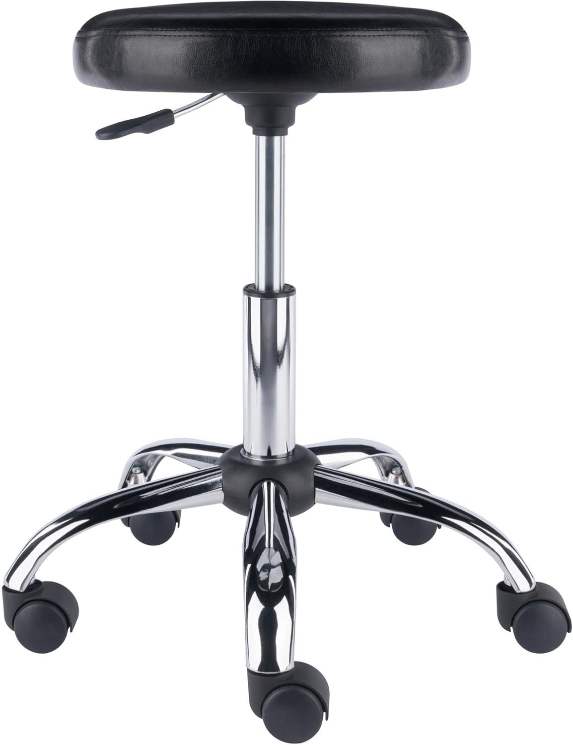 Wood Clark Round Cushion Swivel Stool with Adjustable Height