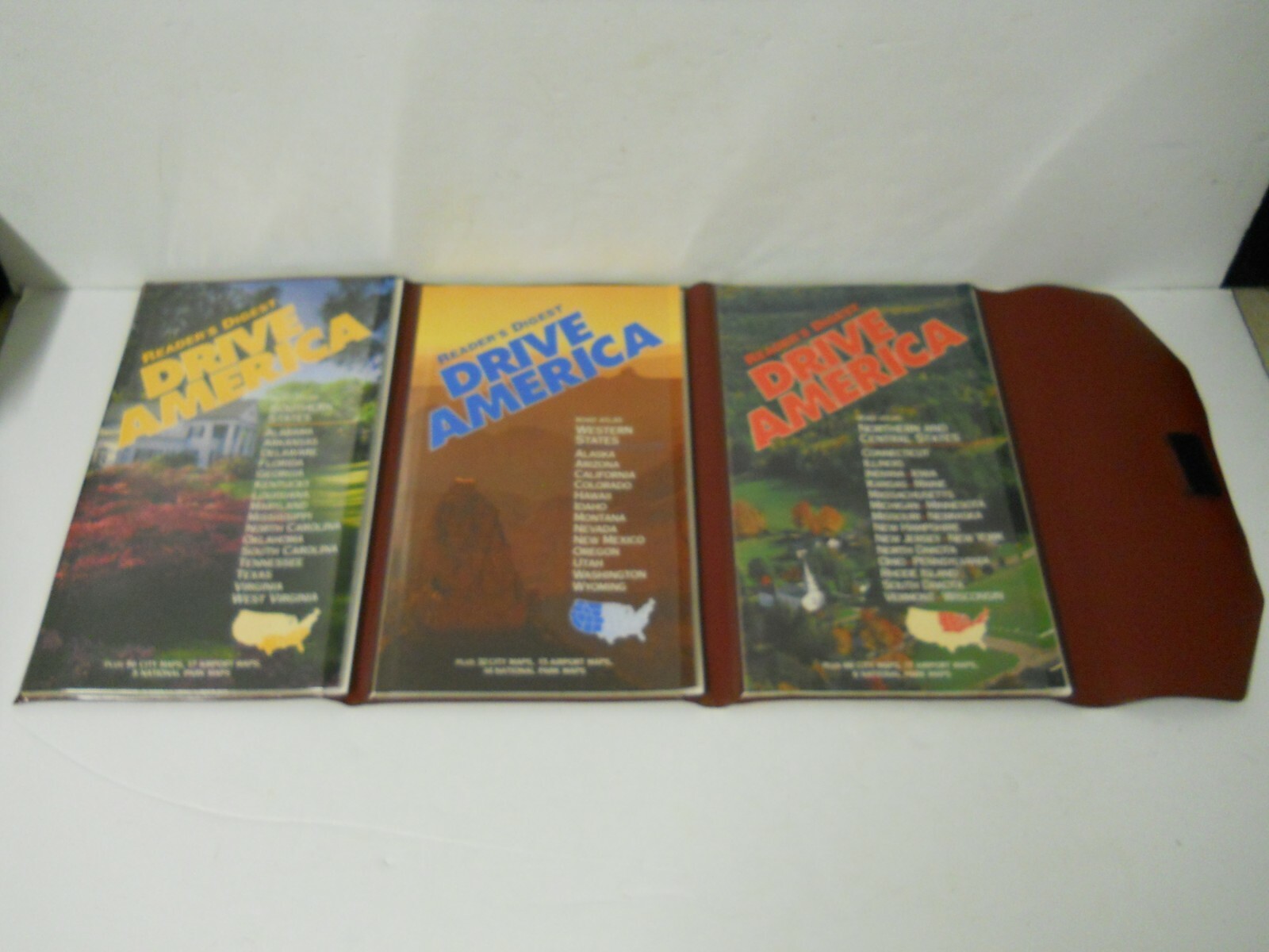 Reader's Digest DRIVE AMERICA Road Atlas 1996 3-Volume Set Vinyl Case 50 States