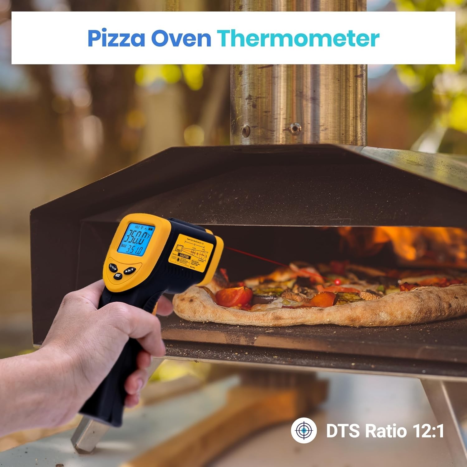 Versatile Non-Contact Temperature Gun for BBQ, Food, and Home Use - 12:1 Ratio