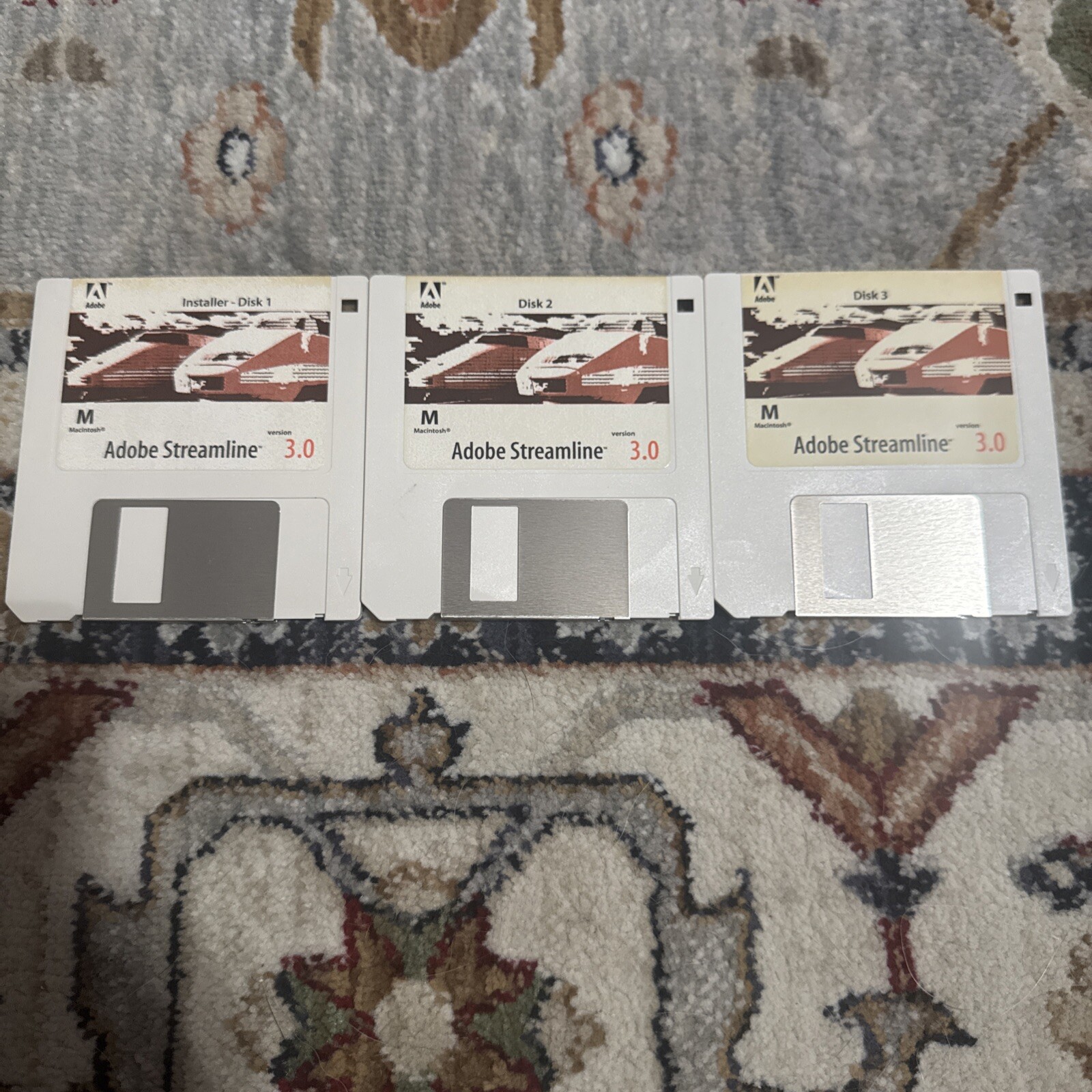 Adobe Streamline Version 3.0 Floppy Disk Set 1-3 Macintosh Graphic Design 1993