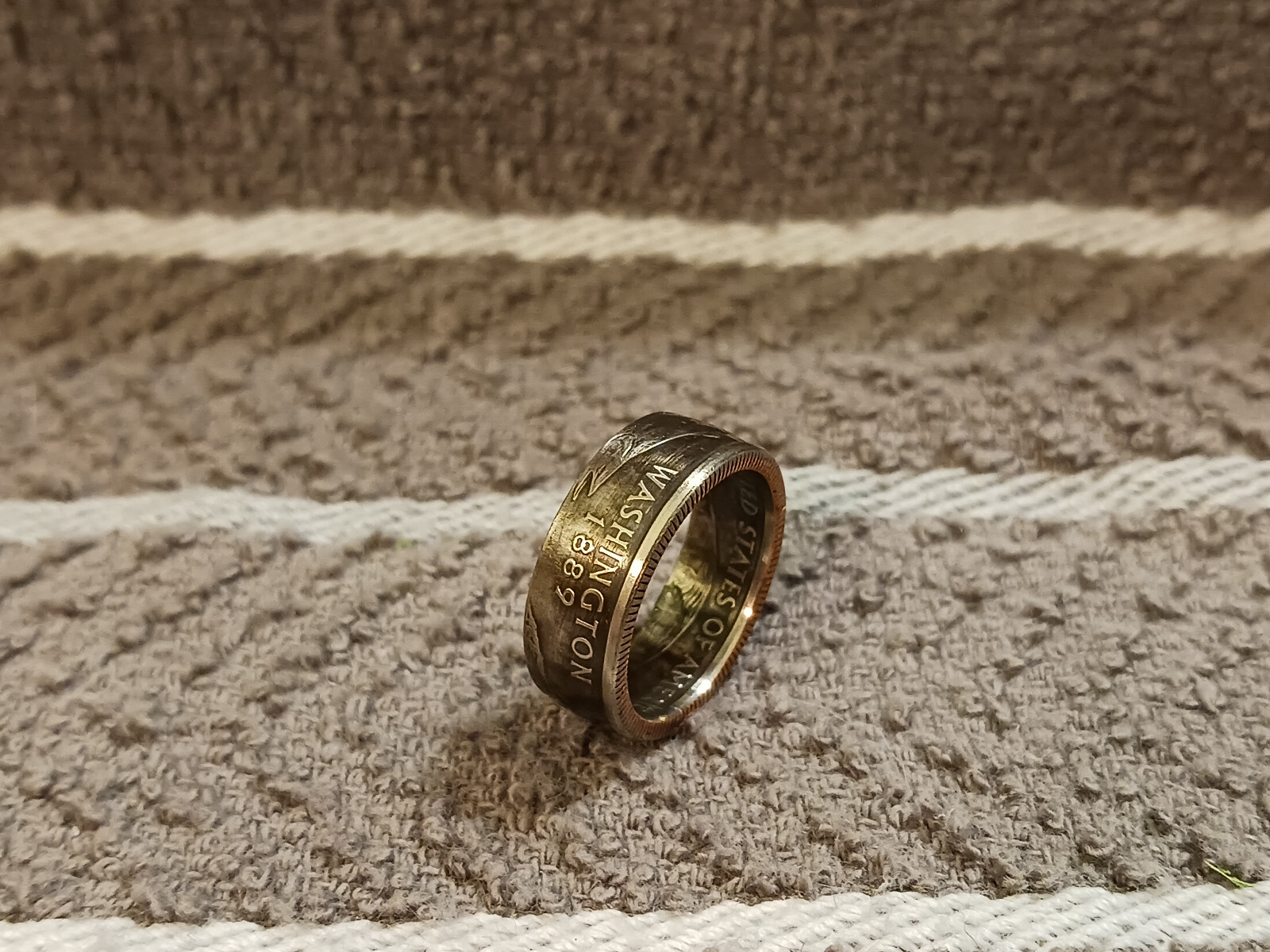 Washington Handcrafted Washington Quarters coin ring, size  6 -1/2 (2007)