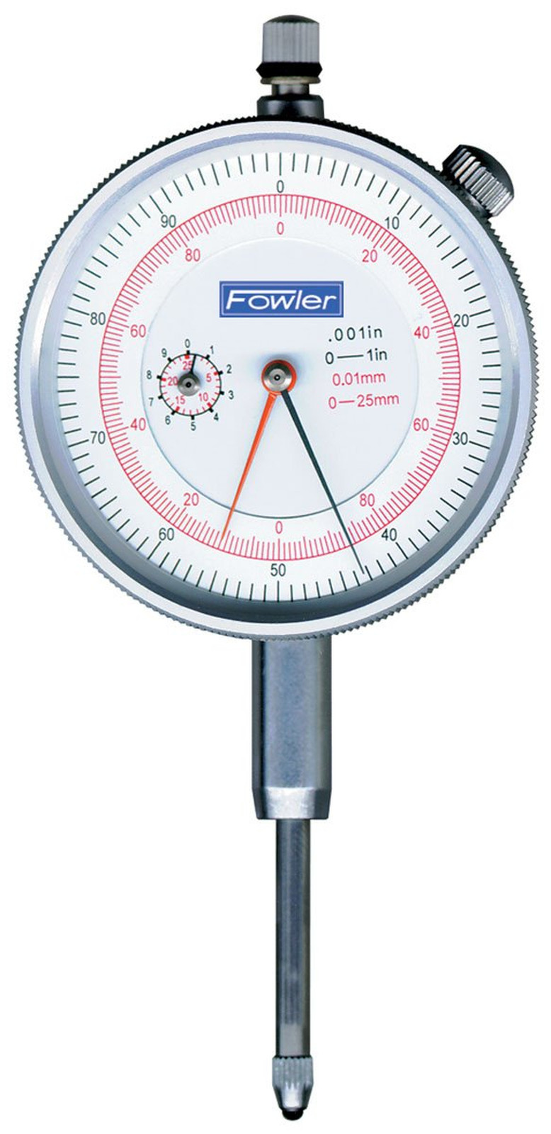 52-530-110 Inch/Metric Dial Indicator White Face, 1"/25Mm Maximum Measuring Rang