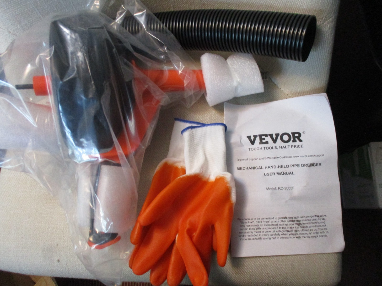 Vevor Mechanical Hand-Held Pipe Dredger Model RC-2005F 25'