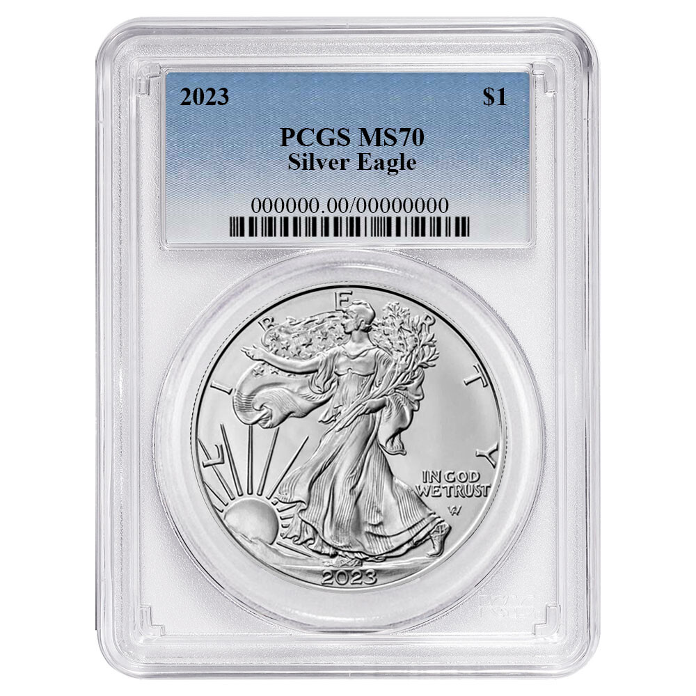 2023 $1 American Silver Eagle PCGS MS70 Blue Label