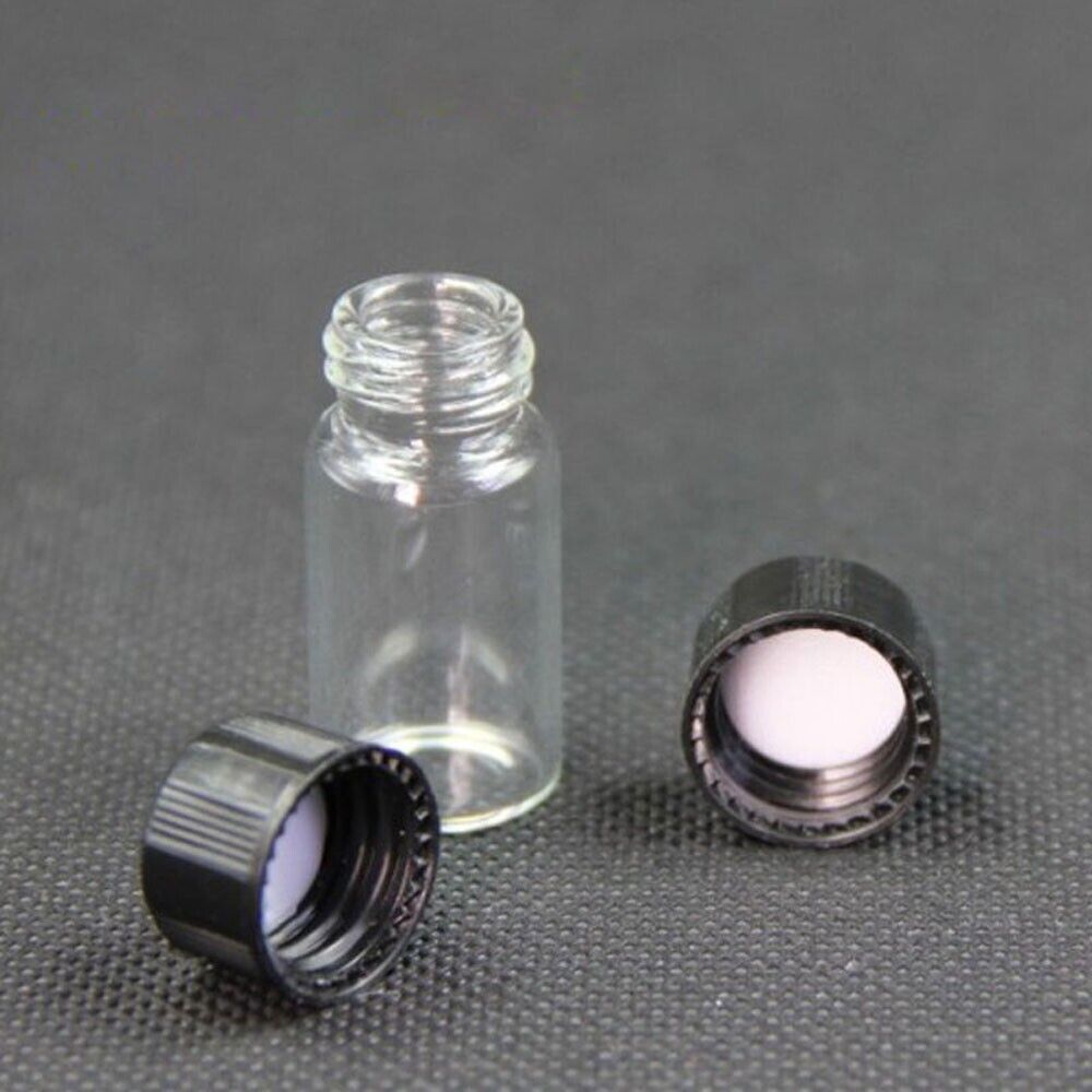 50pcs 3ml Mini Small Clear Glass Bottles Empty Sample Vials Jars with Screw Caps