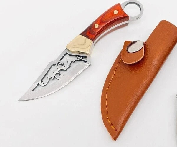 Mini Hollow Blade Wooden Handle Knife