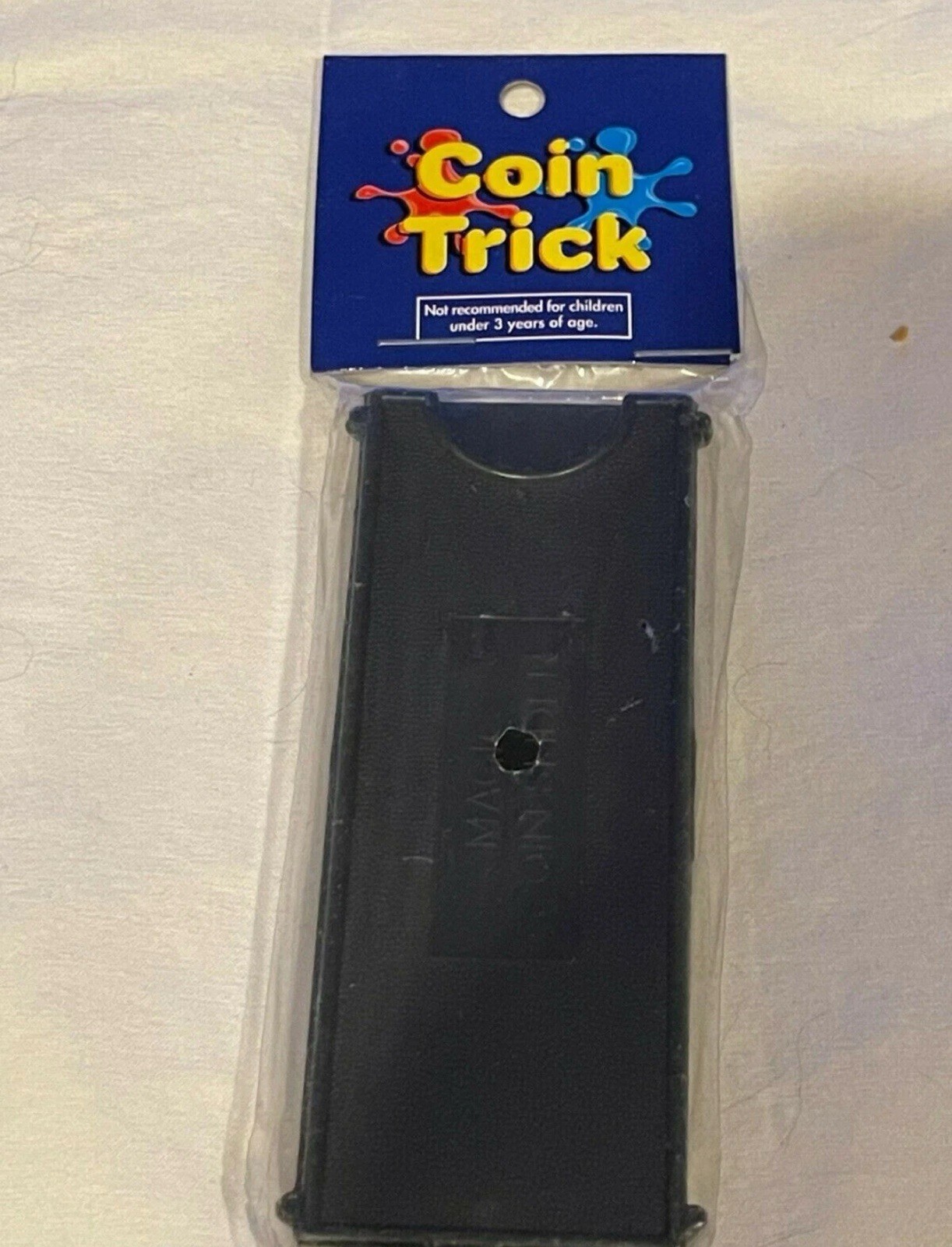 VINTAGE Magic Coin Slider Trick Great trick! Easy to do! 4” Black Plastic NIP