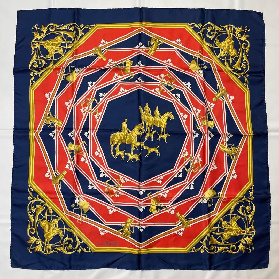 Celine Silk Scarf in Navy 85 x 83cm
