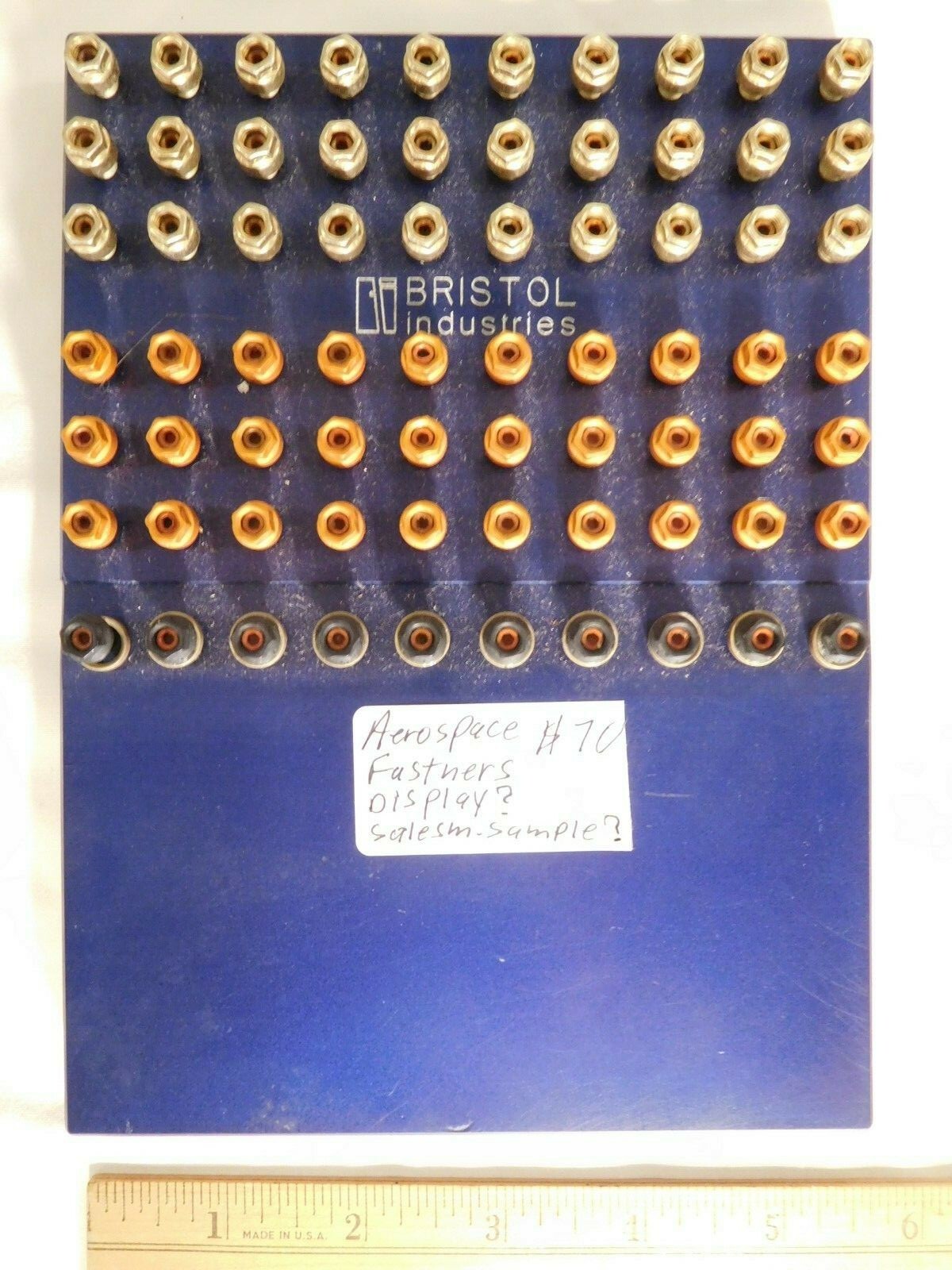 Vintage Aerospace! ~  So Cool ~ Bristol Industries ~ Fasteners on Aluminum Slab