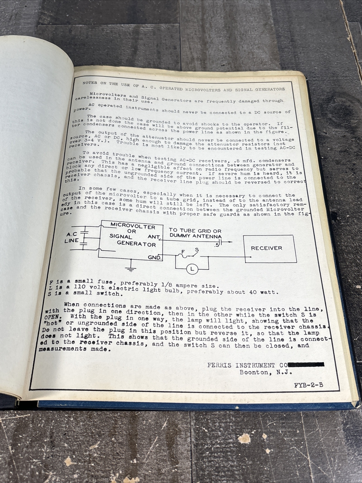 Ferris Model 40A Signal Generator Operating Instructions Manual