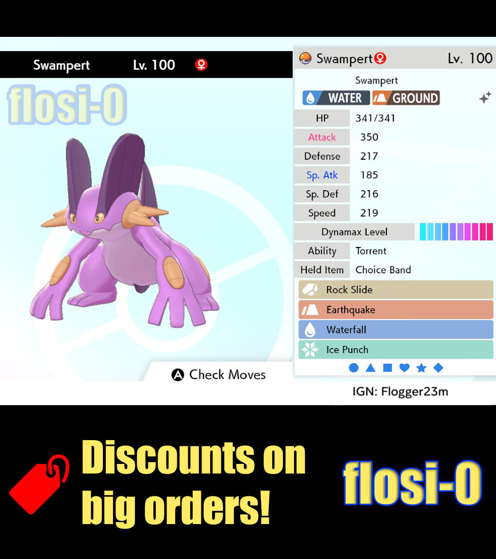 Pokemon Sword and Shield 6IV Shiny Swampert