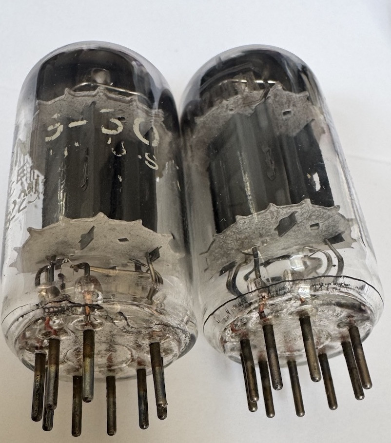 Matched Pair NOS 12AU7 5814A Long Plates Horseshoe D Getters Hifi Audio Tubes
