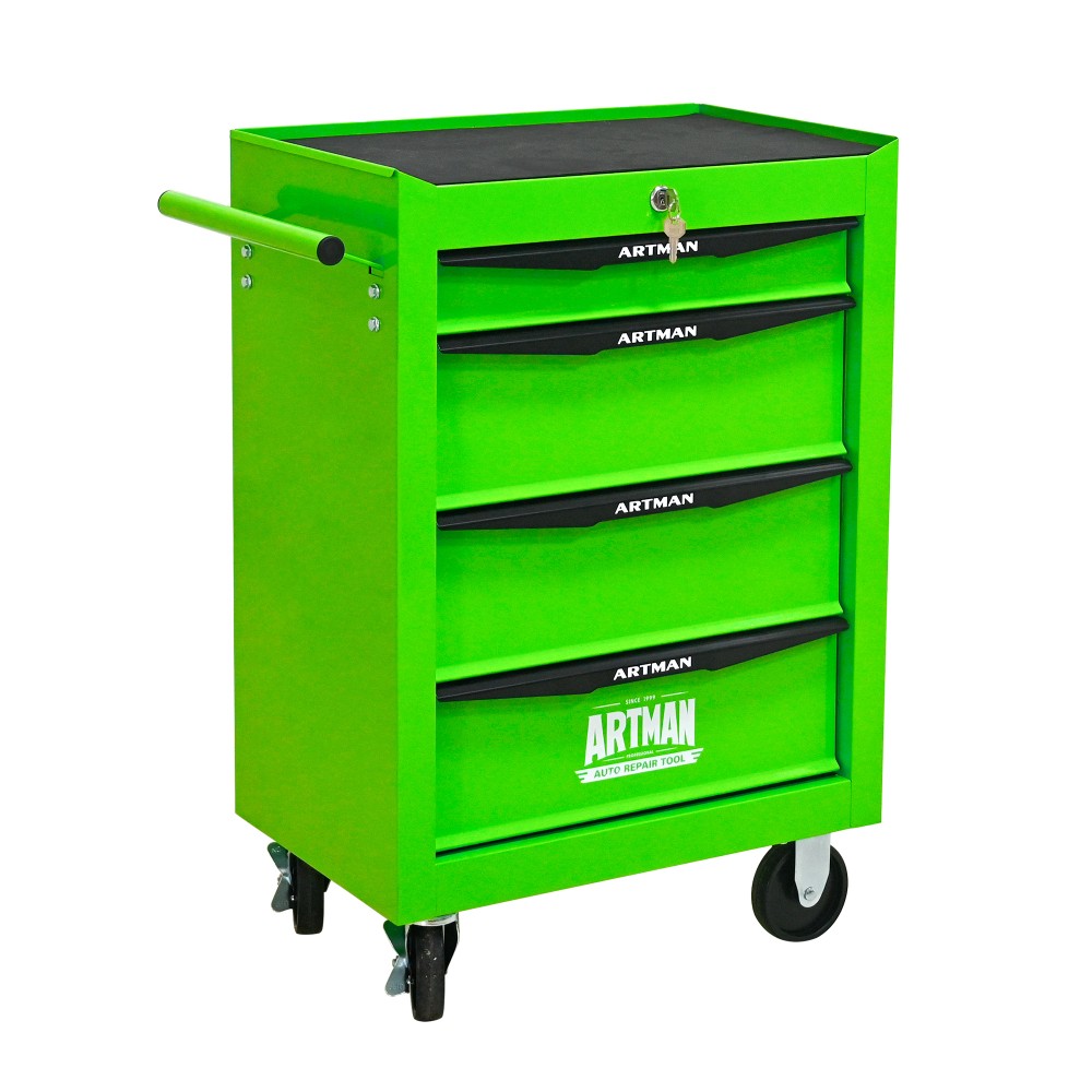 20"4-Drawer Rolling Tool Box Storage Cabinet Tool Trolley Steel Countertops