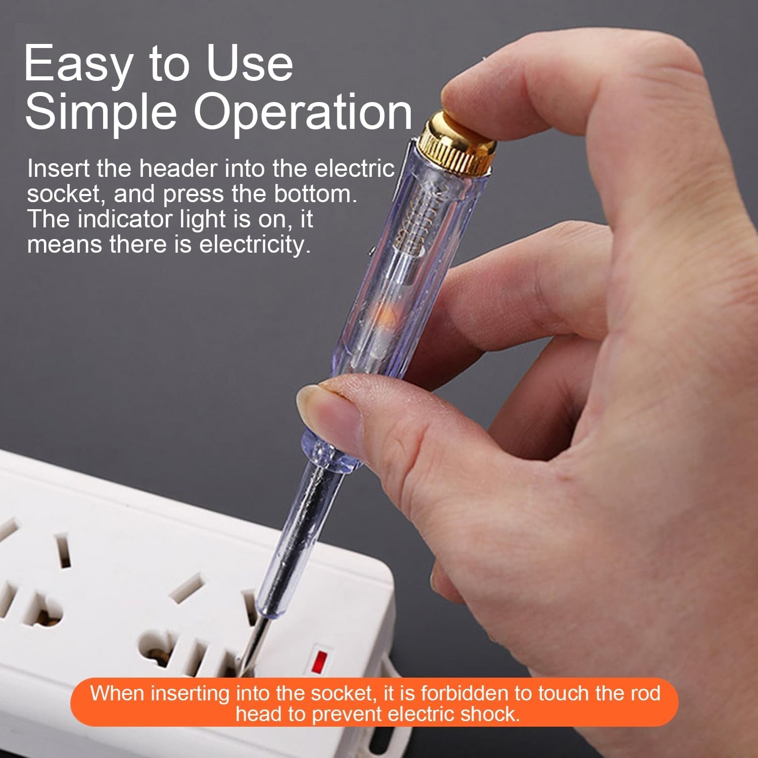 Fielect Test Screwdriver, Voltage Detector Pen Light 1Pcs, Transparent