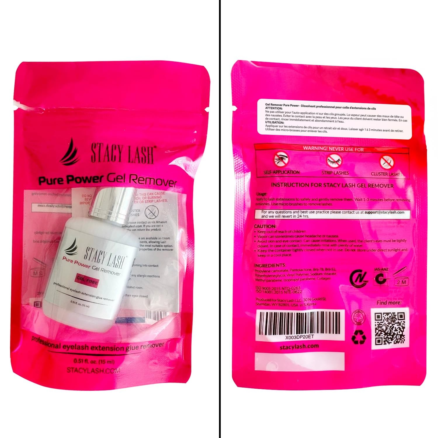 STACY LASH Eyelash Extension Remover (0.51 fl.oz / 15 ml) / Transparent