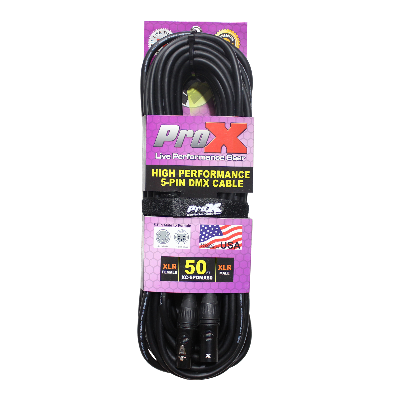 5 ProX 5 Pin High Performance Data Lighting DMX Cable 50 FT