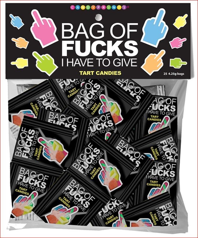 Bag of F#cks I Have To Give Bag of 25 Give'em middle finger F-off tart candies