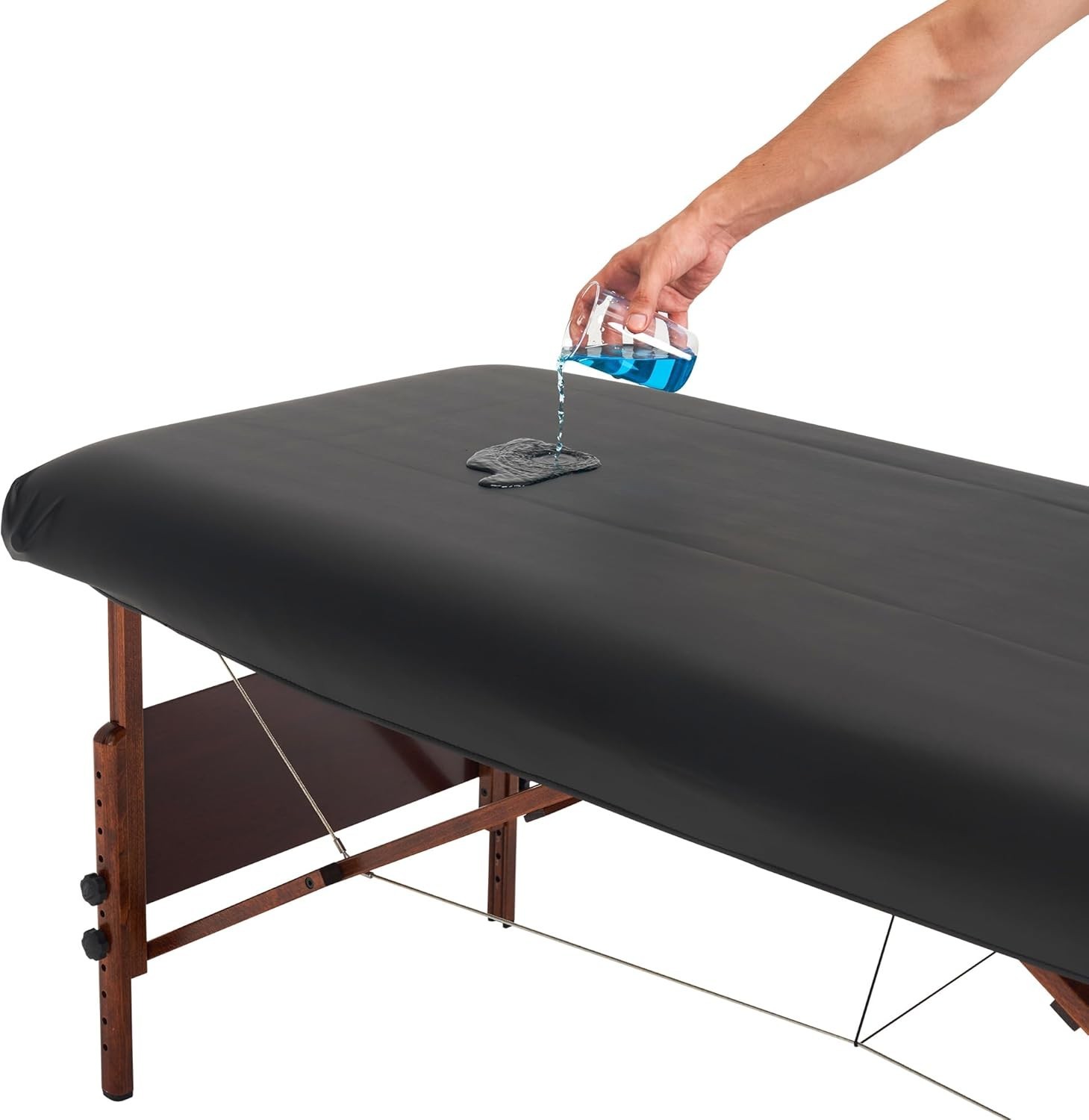 Water-Resistant Fitted Massage Table Cover, Black -