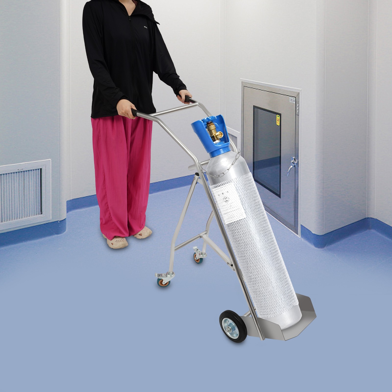 Oxygen Cylinder Cart Oxygen Tank Cart Dolly 40L Oxygen Cylinder Cart Trolley NEW