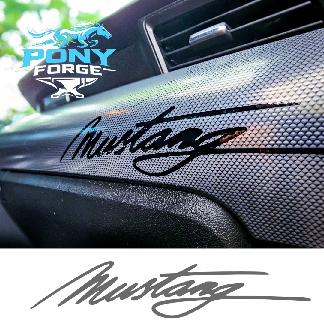 Script Style Vinyl DECAL For Ford Mustang Dash Overlay Dashboard 05-23 S197 S550