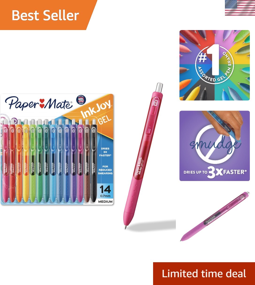 Fast-Drying InkJoy Gel Pens - Vibrant 14 Pack for Bullet Journaling and Art
